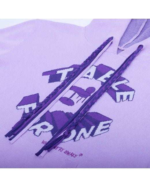 While We're Awake Purple Lilac Knit Hoodie