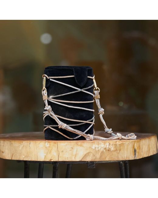 Simitri Black Knotty Bucket Bag