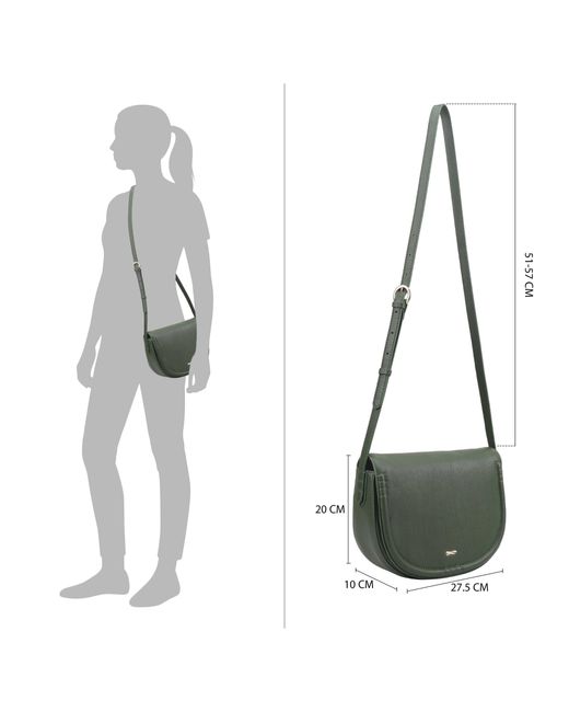 Paul Costelloe Green Saima Leather Crossbody Bag