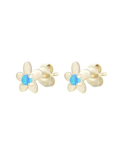 KAMARIA Metallic Mini Flower Opal Stud Earrings