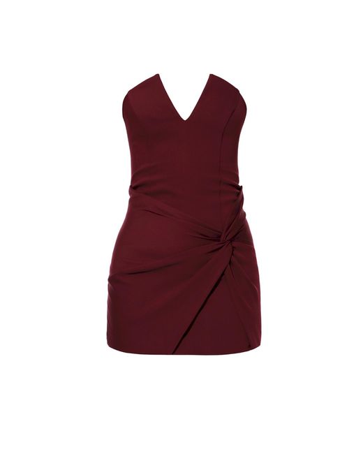 AGGI by HALEWSKI Red Lavinia Burgundy Wive Strapless Mini Dress