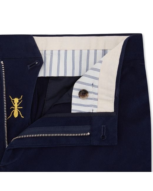 Gresham Blake Blue Cotton Stretch Chino for men