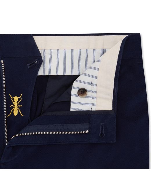 Gresham Blake Blue Cotton Stretch Chino for men