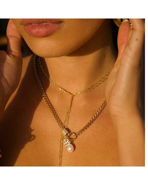 Alexie of Athens Metallic Fira Rose Quartz & Averturine Stone Tie Lariat