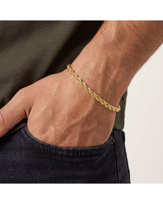Harfi Metallic Plated Rope Chain Bracelet For for men