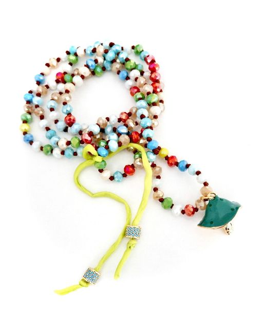 Persia Dona Jewelry Green Colorful Gemstone Mushroom Necklace