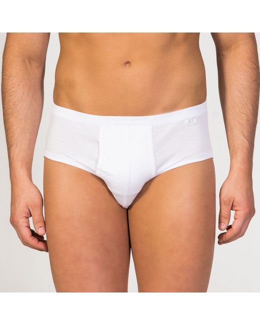 Zd - Zero Defects White Brummel Fly Front Brief – Soft & Comfortable Mercerized Cotton for men