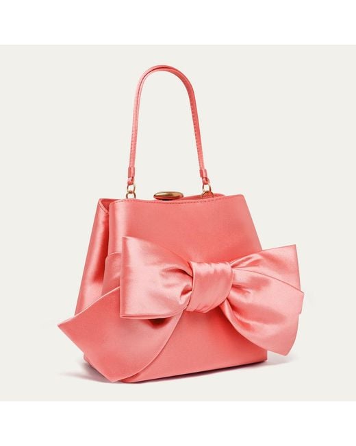 Lulu Guinness Pink Satin Bow Ruby Handbag