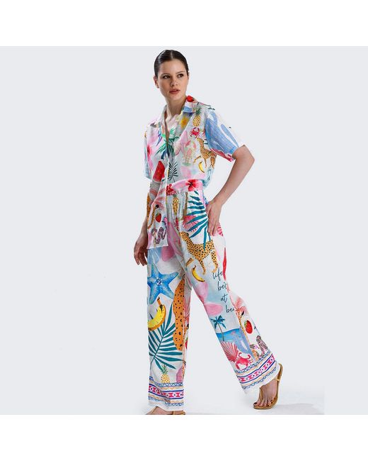 LOVEIST STORE Blue Nancy Playful Printed Trouser