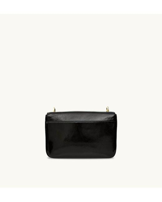 Apatchy London Black The Tilly Crinkle Patent Leather Bag