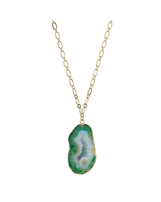 YAA YAA LONDON Metallic Chunky And I Like It Long Gemstone Pendant Necklace