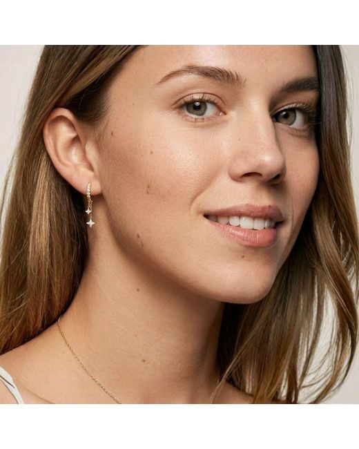 BLOOMTINE | Earth Angel HQ Metallic Illuminess Vermeil Shooting Star Moissanite Huggies