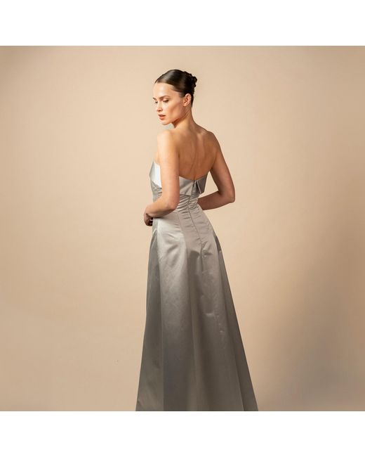 Anse Victorin Gray Irena Silk Dress