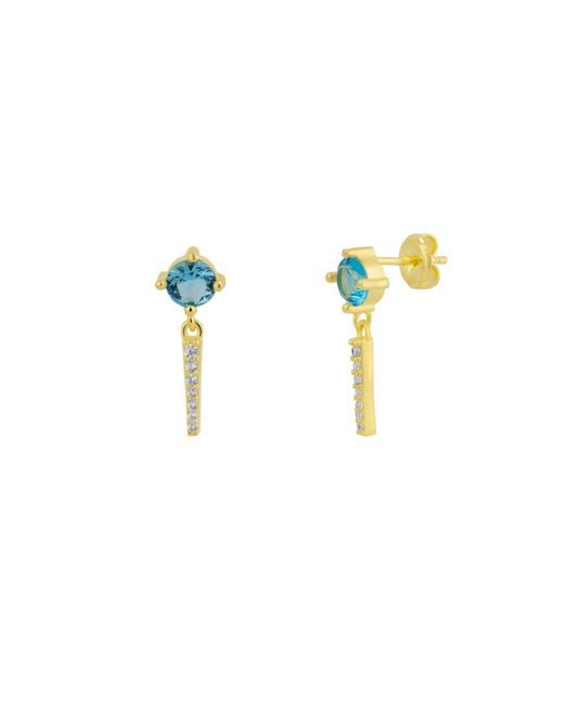 Spero London Blue Sterling Gemstone Spike Charm Sodalite Earrings