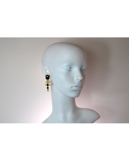 Vicki Sarge Black The Cross Earrings