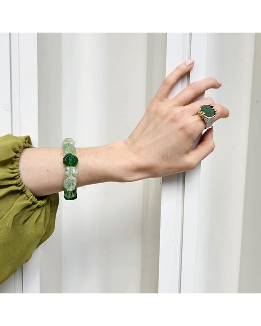 Farra Green Aventurine Stone Setting Ring