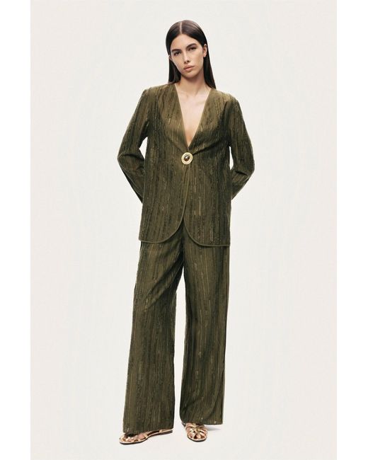 Nocturne Green Neutrals Textured Tailored Jacket