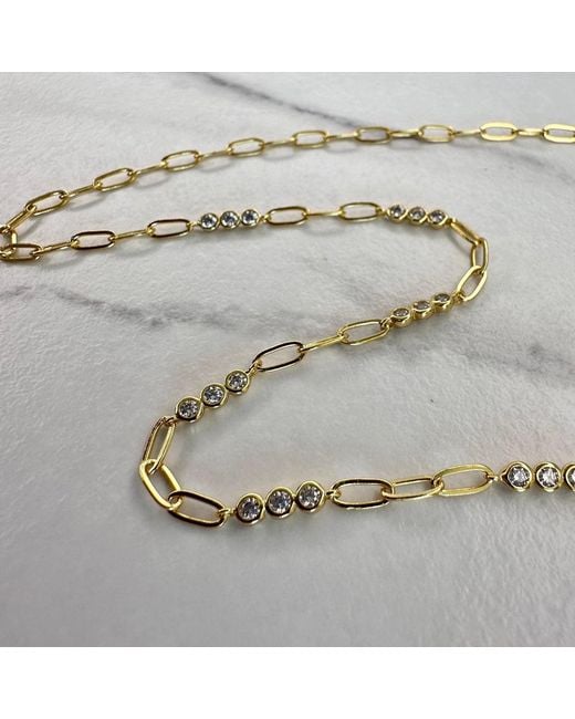 Clemence Wren Metallic Triple Gemstone Necklace Chain
