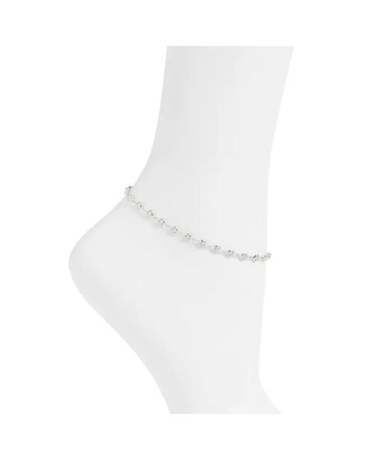 SHYMI White Round Bezel-Set Anklet