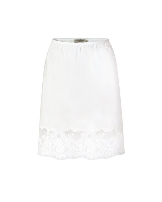 NUAJE NUAJE White Soleil Lace Trim Cotton Skirt