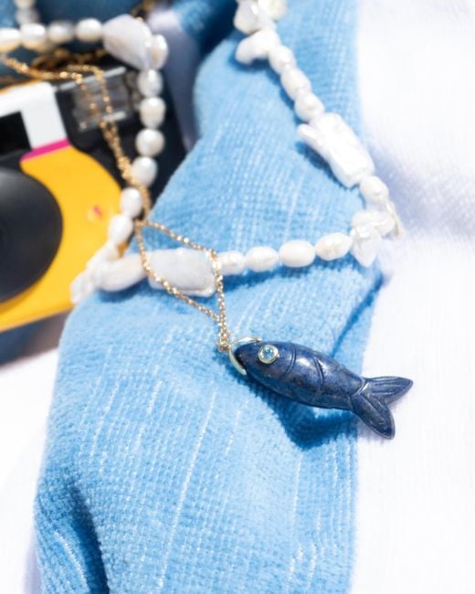Kybele Studio Blue Lapis Lazuli Fish Pendant Necklace