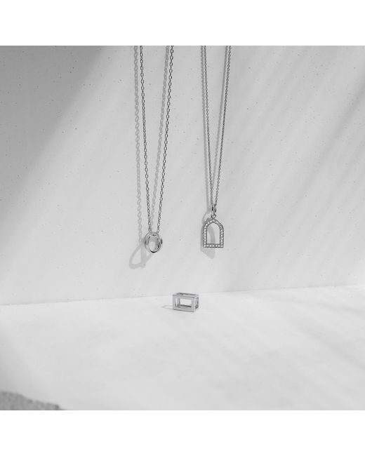 Sheida Farrokhi White Rectangle Stud Earrings