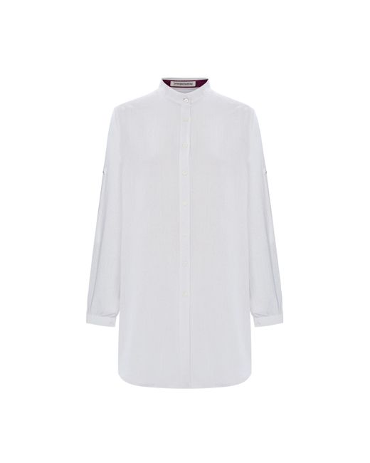Unexpectedone White Shades Of Shirt Matching Soul Mate Side Slit Slim Trousers Set