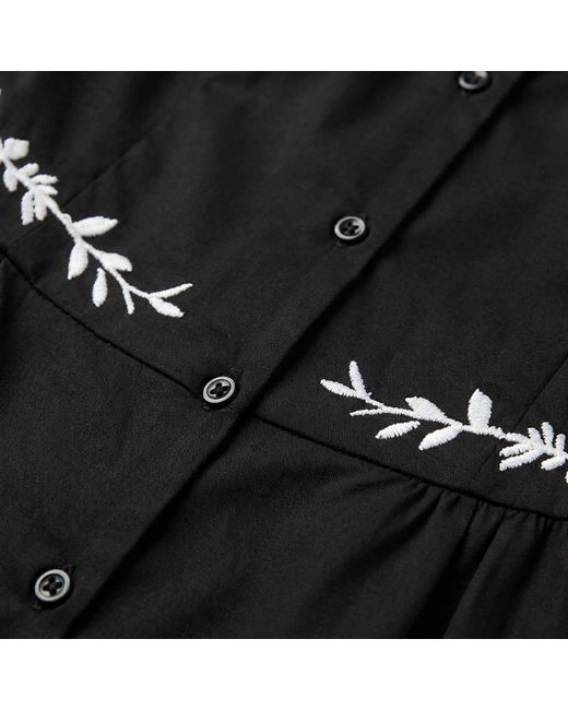 Modenaire Black Embroidered Halter Mini Dress