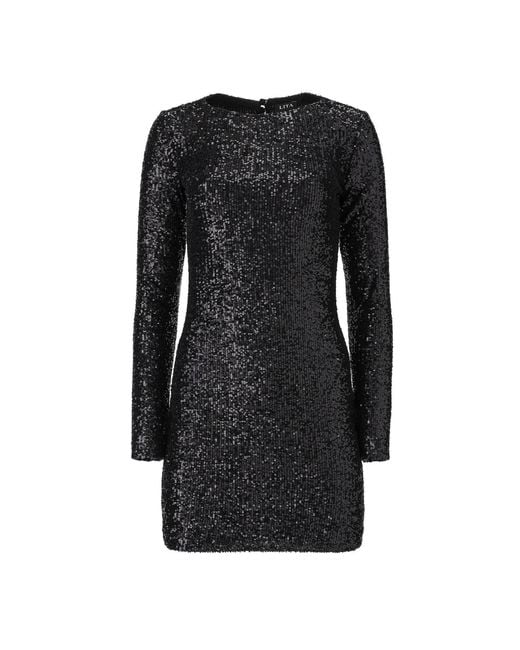Lita Couture Black Sequin Mini Dress