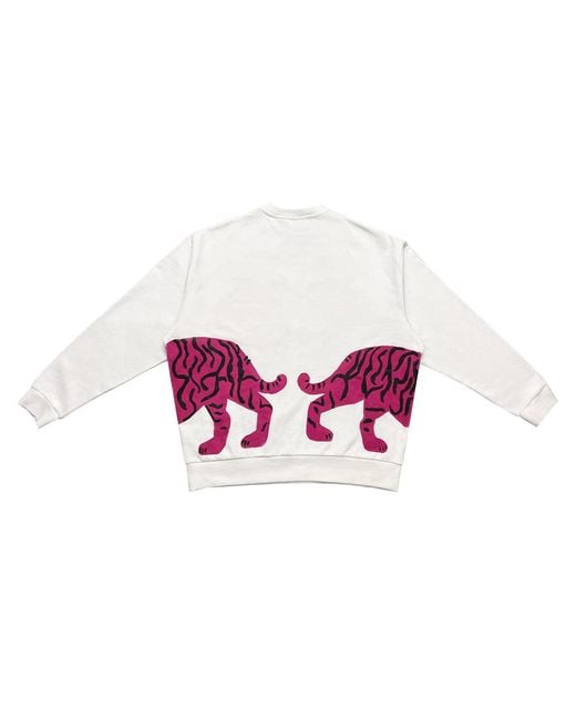 Quillattire White Sweatshirt With Tiger