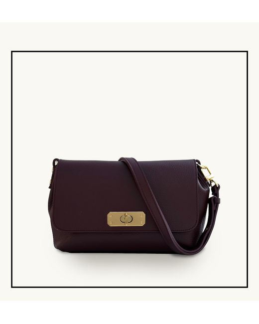 Apatchy London Purple The Maisie Maxi Port Leather Bag
