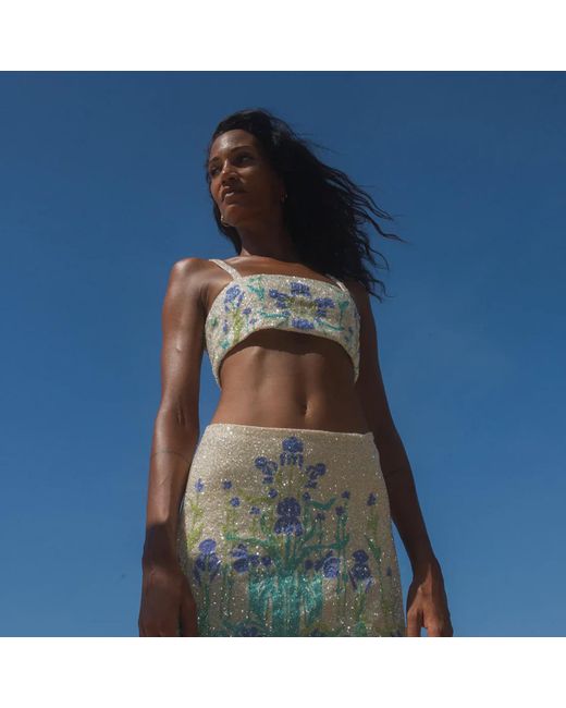 Oceanus White Venice Hand-Embroidered Co-Ord Top