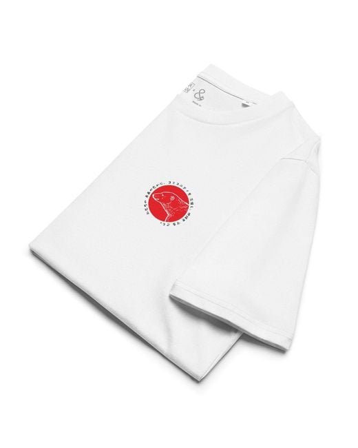 Anchor and Crew White Think Ocean Six Japan Gurafiku Organic Cotton T-Shirt