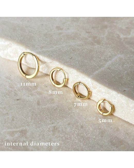 Zohreh Metallic Huggie Hoop Earring Pair 9K