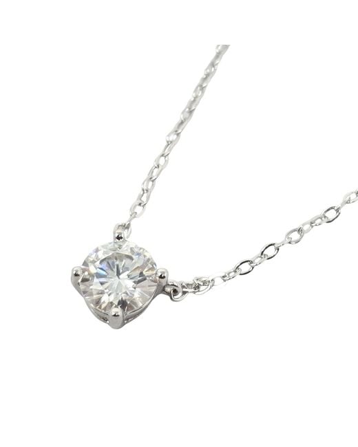 Harfi Metallic Diamond Moissanite Crystal Sterling Necklace