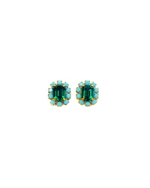 The Pink Reef Green Petite Emerald & Stud