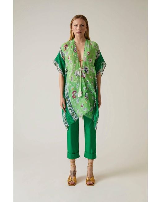 James Lakeland Green Floral Paisley Kaftan