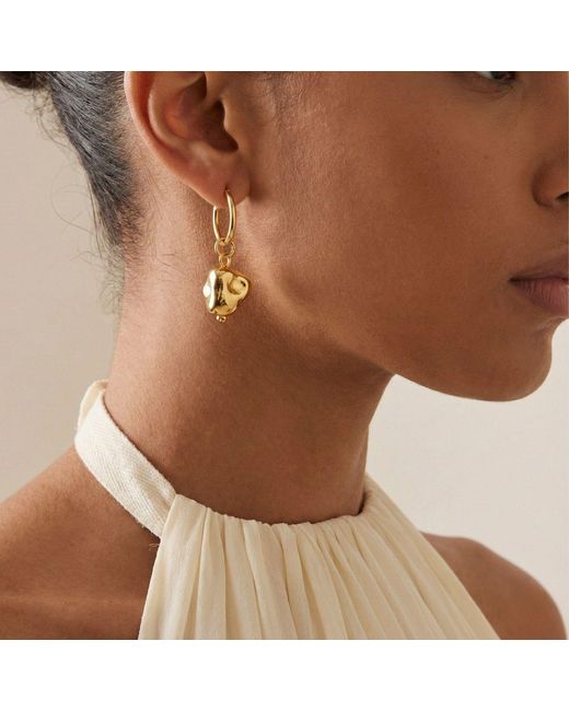 Jaredjamin White Nugget Charm Click-Top Hoop Earrings