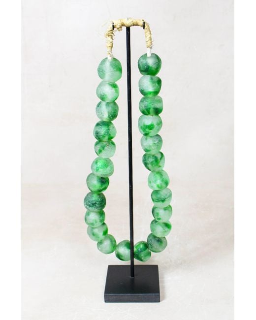 Botanical Boys Green Ghana Glass Beads Necklace, & Eight Five Twenty Six