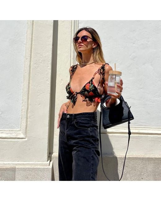 Introvertie VIENNA Brown Charmed Silk Bralette