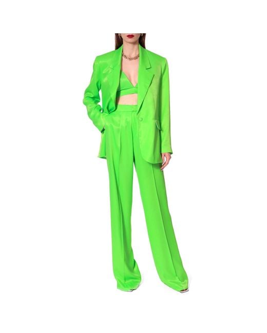 AGGI by HALEWSKI Green Bellamy Satin Flash Blazer