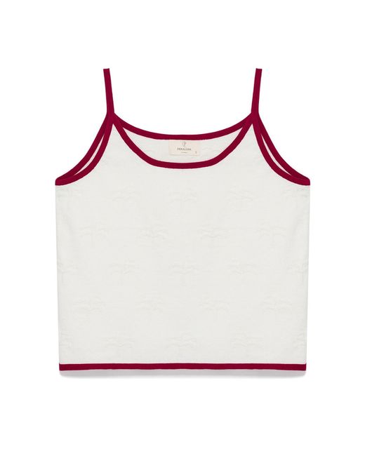 Peraluna Pink Desert Palm Palm Patterned Knit Strapped Top