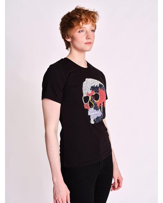 Any Old Iron Black Infra Beaded T-Shirt