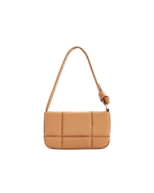 Orange Cube White Square Stitch Cushion Shoulder Bag