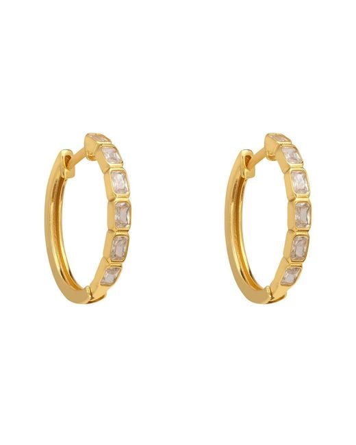 Latelita London Metallic Classic Baguette Hoop Earrings