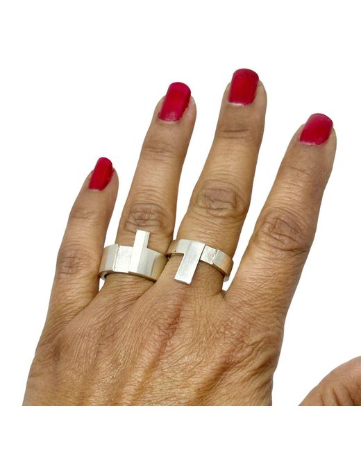 Tg-Jewellery by Tamara Gervasio Metallic Sterling Puzzle Stackable Ring