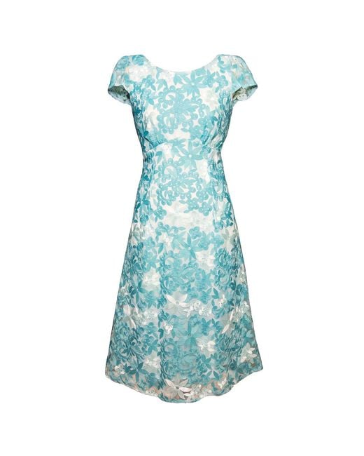 Alie Street London Blue Charlotte Lace Dress Antique Aqua