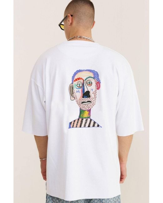 mysimplicated White Oversized T-Shirt With Clown Design for men