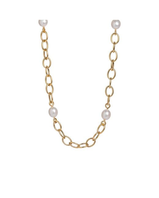Chiara Tedeschi Jewellery Metallic Thick Chain Pearl Necklace