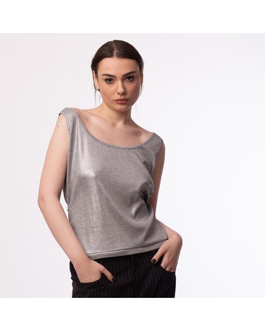 Silvia Serban Gray Reversible Jersey Top